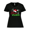 thumbnail image 1 of Inktastic Mimi Claus with Christmas Santa Hat and Snowflakes Women's Plus Size T-Shirt, 1 of 5