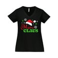 thumbnail image 1 of Inktastic Mimi Claus with Christmas Santa Hat and Snowflakes Women's Plus Size V-Neck T-Shirt, 1 of 5