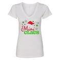 thumbnail image 1 of Inktastic Mimi Claus with Christmas Santa Hat and Snowflakes Women's V-Neck T-Shirt, 1 of 5