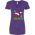 thumbnail image 1 of Inktastic Mimi Claus with Christmas Santa Hat and Snowflakes Women's V-Neck T-Shirt, 1 of 5