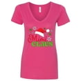 thumbnail image 1 of Inktastic Mimi Claus with Christmas Santa Hat and Snowflakes Women's V-Neck T-Shirt, 1 of 5