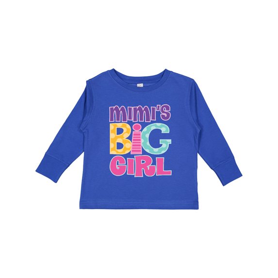 Inktastic Mimi Grandma Big Girl Grandchild Girls Long Sleeve Toddler T-Shirt