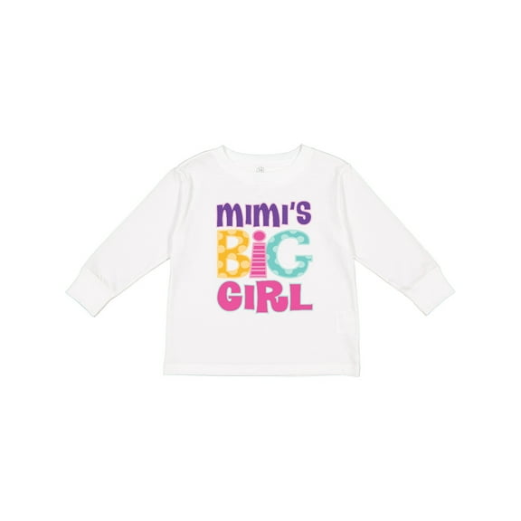 Inktastic Mimi Grandma Big Girl Grandchild Girls Long Sleeve Toddler T-Shirt