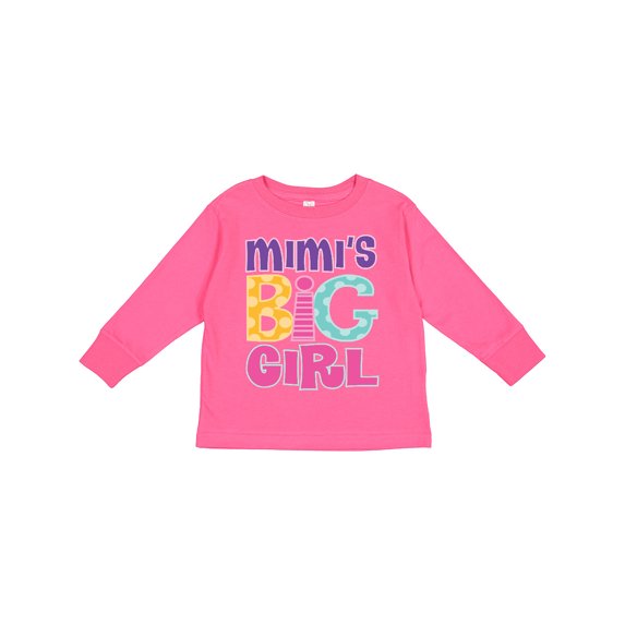 Inktastic Mimi Grandma Big Girl Grandchild Girls Long Sleeve Toddler T-Shirt