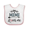 thumbnail image 1 of Inktastic Mimi Grandma Loves Me Girls Baby Bib, 1 of 4