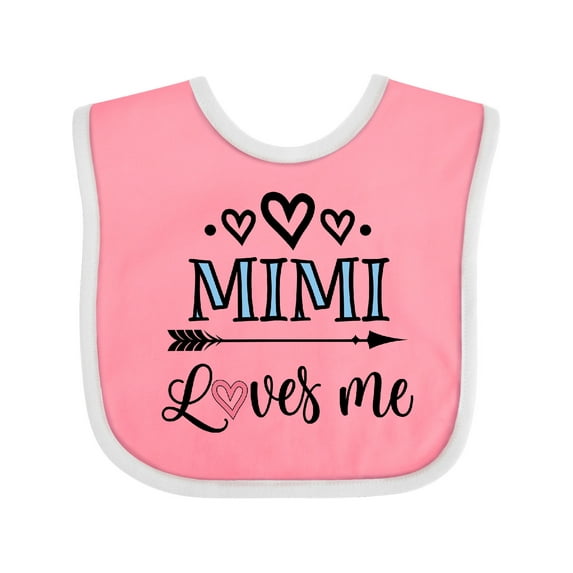 Inktastic Mimi Grandma Loves Me Girls Baby Bib