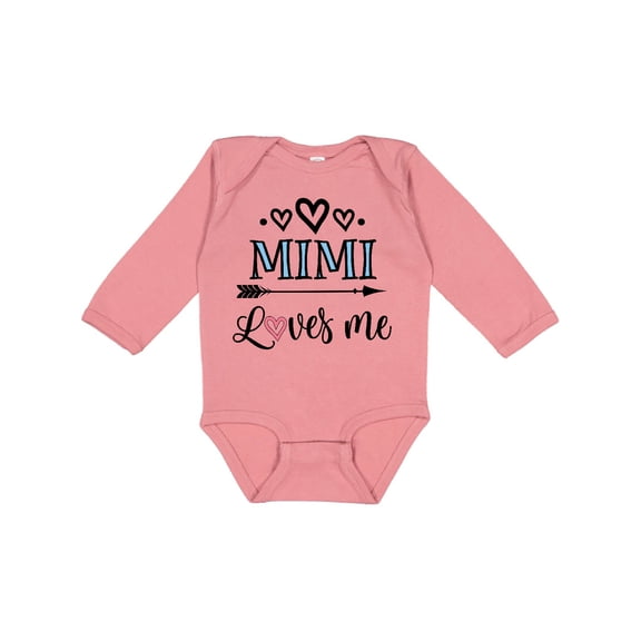 Inktastic Mimi Grandma Loves Me Girls Long Sleeve Baby Bodysuit