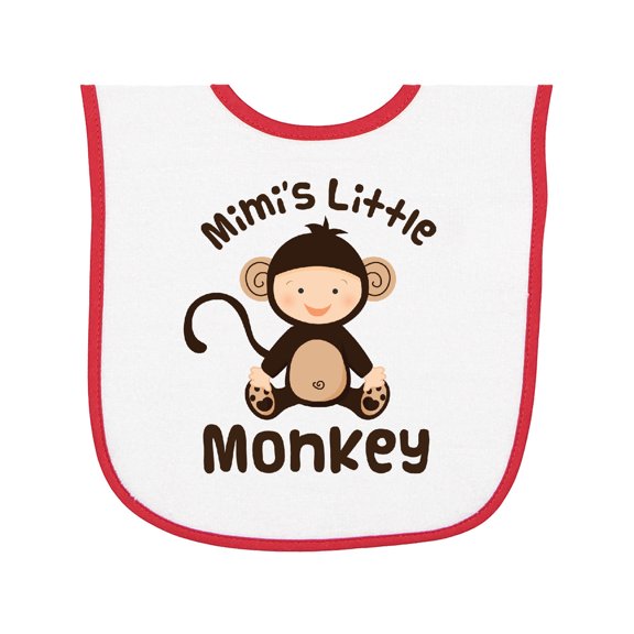 Inktastic Mimi Little Monkey Grandchild Baby Terry Cloth Bib