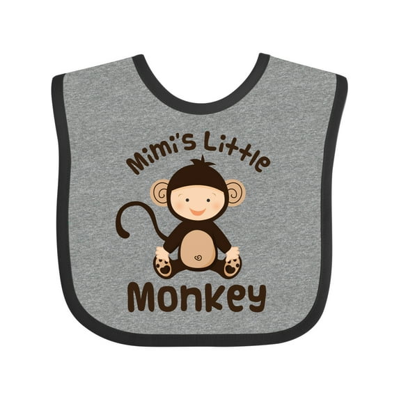 Inktastic Mimi Little Monkey Grandchild Boys or Girls Baby Bib