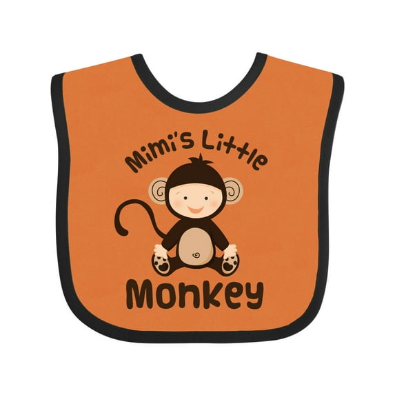 Inktastic Mimi Little Monkey Grandchild Boys or Girls Baby Bib