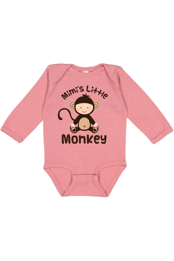 Mimi Little Monkey Grandchild Boys or Girls Long Sleeve Baby Bodysuit