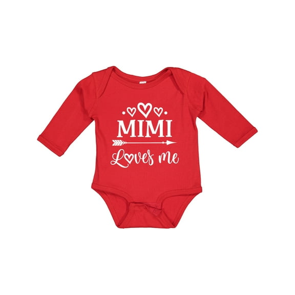 Inktastic Mimi Loves Me Baby Clothes Boys or Girls Long Sleeve Baby Bodysuit