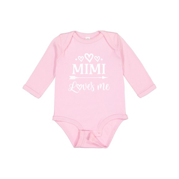Inktastic Mimi Loves Me Baby Clothes Boys or Girls Long Sleeve Baby Bodysuit