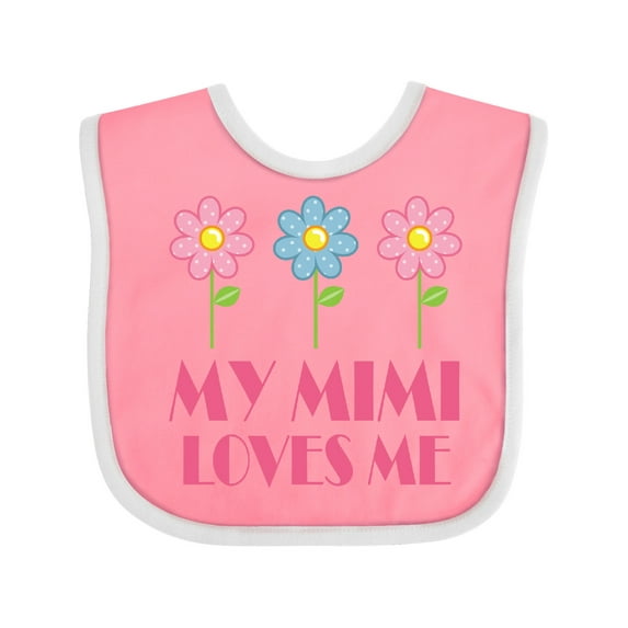 Inktastic Mimi Loves Me Daisies Girls Baby Bib