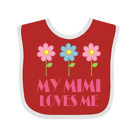 Inktastic Mimi Loves Me Daisies Girls Baby Bib