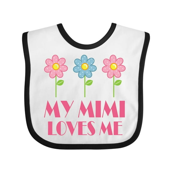 Inktastic Mimi Loves Me Daisies Girls Baby Bib