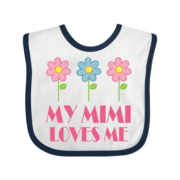 Inktastic Mimi Loves Me Daisies Girls Baby Bib