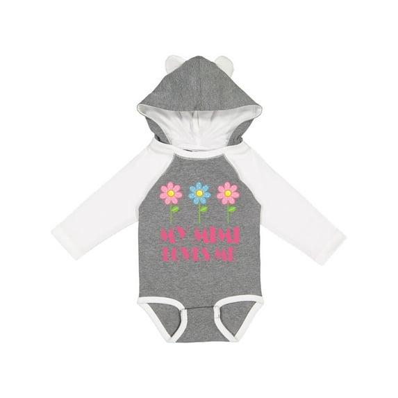 Inktastic Mimi Loves Me Daisies Girls Long Sleeve Baby Bodysuit