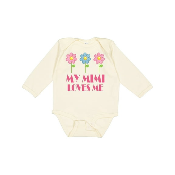 Inktastic Mimi Loves Me Daisies Girls Long Sleeve Baby Bodysuit