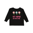 thumbnail image 1 of Inktastic Mimi Loves Me Daisies Girls Long Sleeve Toddler T-Shirt, 1 of 5