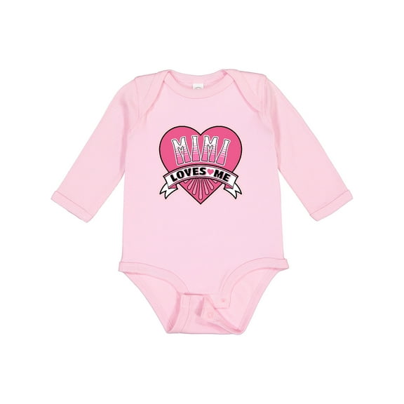 Inktastic Mimi Loves Me Girls Granddaughter Girls Long Sleeve Baby Bodysuit