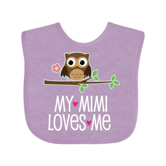 Inktastic Mimi Loves Me Girls Owl Girls Baby Bib
