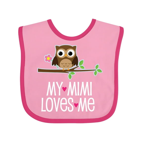 Inktastic Mimi Loves Me Girls Owl Girls Baby Bib