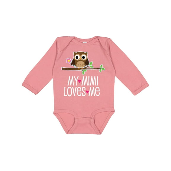 Inktastic Mimi Loves Me Girls Owl Girls Long Sleeve Baby Bodysuit