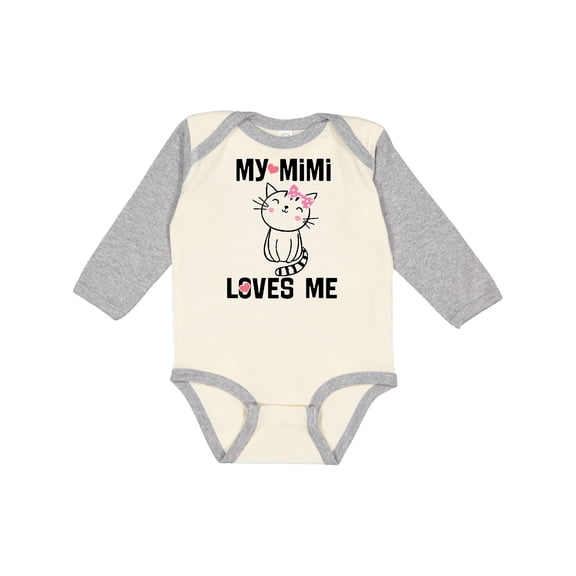 Inktastic Mimi Loves Me Grandchild Girls Girls Long Sleeve Baby Bodysuit