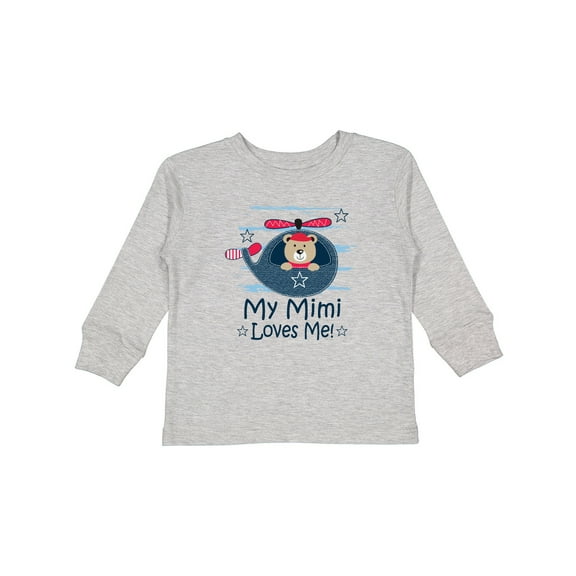 Inktastic Mimi Loves Me Grandson Boy Bear Boys Long Sleeve Toddler T-Shirt