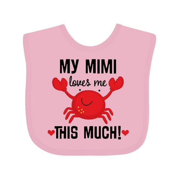 Inktastic Mimi Loves Me Grandson Boys or Girls Baby Bib