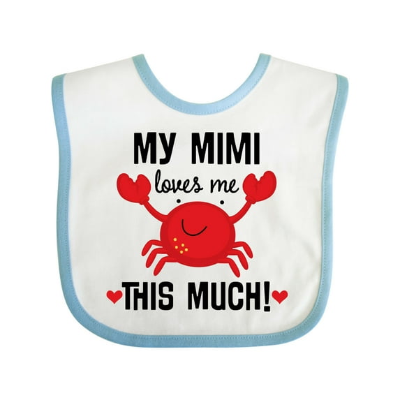 Inktastic Mimi Loves Me Grandson Boys or Girls Baby Bib