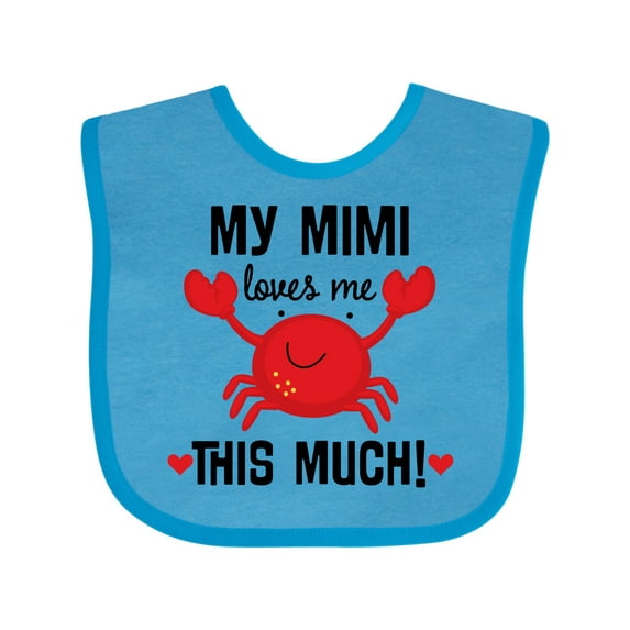 Inktastic Mimi Loves Me Grandson Boys or Girls Baby Bib