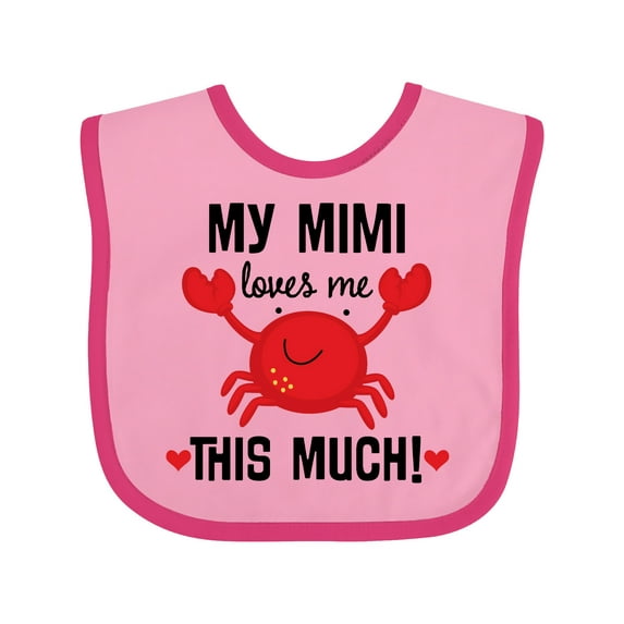 Inktastic Mimi Loves Me Grandson Boys or Girls Baby Bib