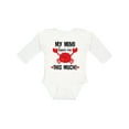 thumbnail image 1 of Inktastic Mimi Loves Me Grandson Boys or Girls Long Sleeve Baby Bodysuit, 1 of 5