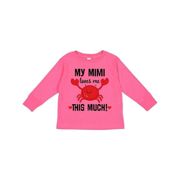 Inktastic Mimi Loves Me Grandson Boys or Girls Long Sleeve Toddler T-Shirt