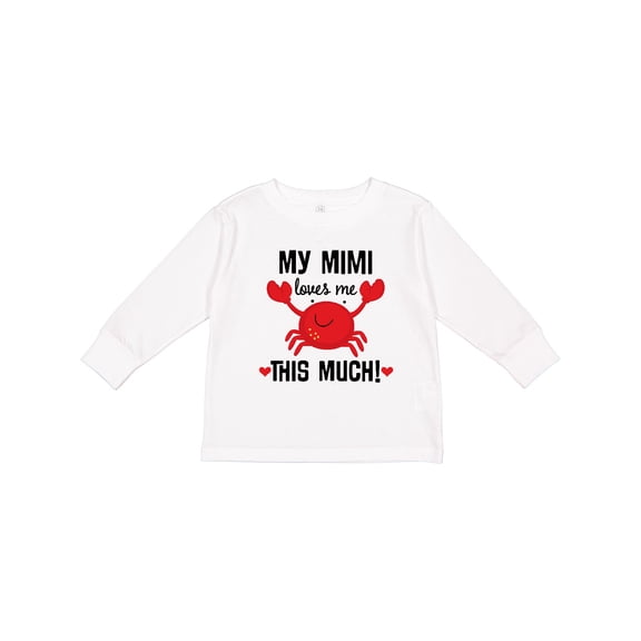 Inktastic Mimi Loves Me Grandson Boys or Girls Long Sleeve Toddler T-Shirt