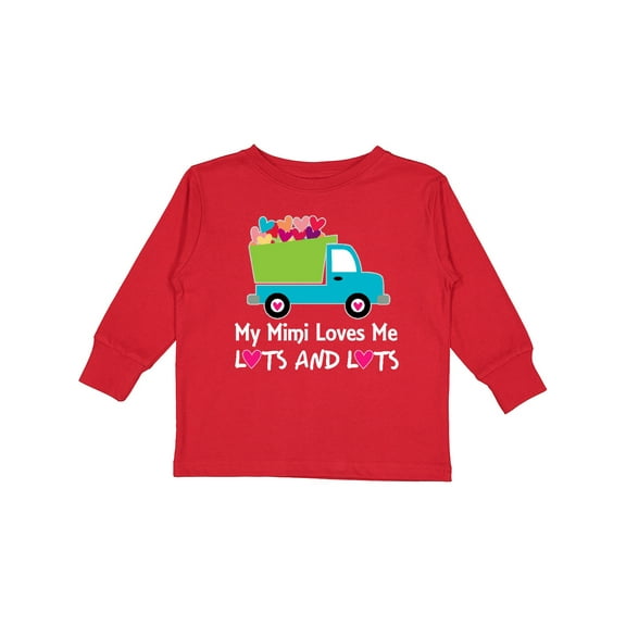 Inktastic Mimi Loves Me Grandson Truck Boys Long Sleeve Toddler T-Shirt