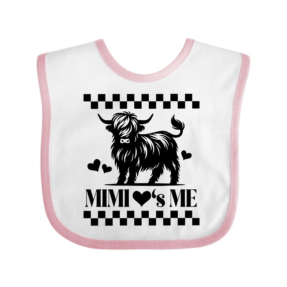 Inktastic Mimi Loves Me Highland Cow Boys or Girls Baby Bib