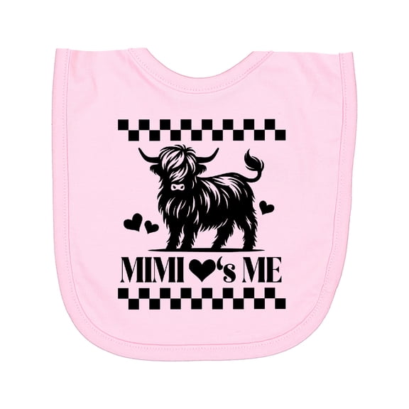 Inktastic Mimi Loves Me Highland Cow Newborn Bib