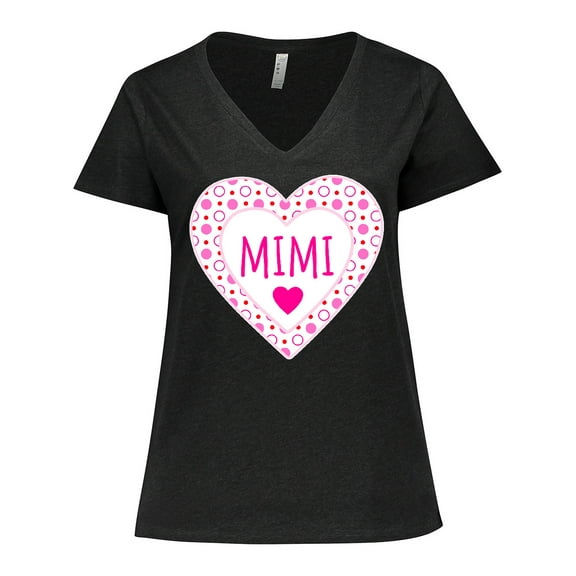 Inktastic Mimi Pink Valentine Hearts Women's Plus Size V-Neck T-Shirt