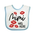 thumbnail image 1 of Inktastic Mimi Was Here Red Kisses Boys or Girls Baby Bib, 1 of 4