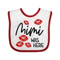 thumbnail image 1 of Inktastic Mimi Was Here Red Kisses Boys or Girls Baby Bib, 1 of 4