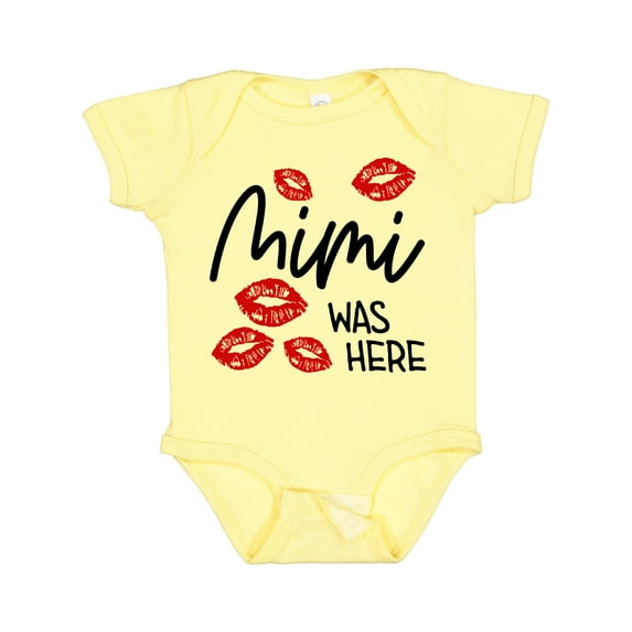 Inktastic Mimi Was Here Red Kisses Boys or Girls Baby Bodysuit