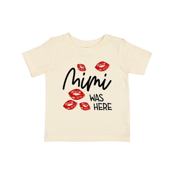Inktastic Mimi Was Here Red Kisses Boys or Girls Baby T-Shirt