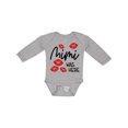 thumbnail image 1 of Inktastic Mimi Was Here Red Kisses Boys or Girls Long Sleeve Baby Bodysuit, 1 of 5