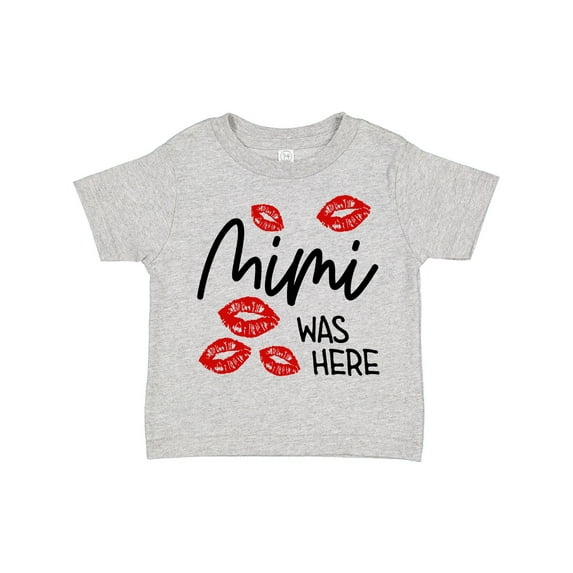 Inktastic Mimi Was Here Red Kisses Boys or Girls Toddler T-Shirt