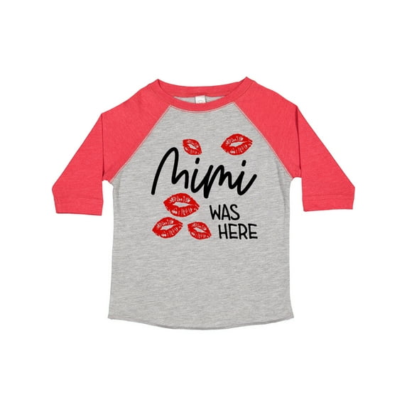 Inktastic Mimi Was Here Red Kisses Boys or Girls Toddler T-Shirt
