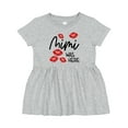 thumbnail image 1 of Inktastic Mimi Was Here Red Kisses Girls Baby Dress, 1 of 5