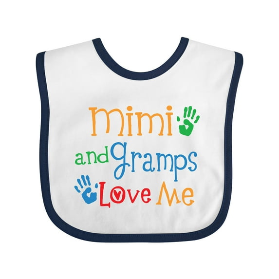 Inktastic Mimi and Gramps Love Me Boys or Girls Baby Bib